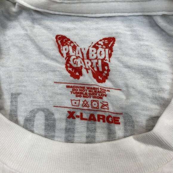 Playboi Carti Scream STFU Poison 9 Skeleton Magnolia Graphic Tee - White - XL - Picture 3 of 5